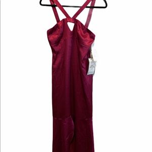 Aidan Mattox Raspberry Liquid Satin Dress NWT